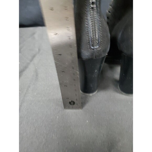 Sofft Renita Black Platform Heel Suede Back Zip Open Toe Caged Size 8.5 - Picture 5 of 8